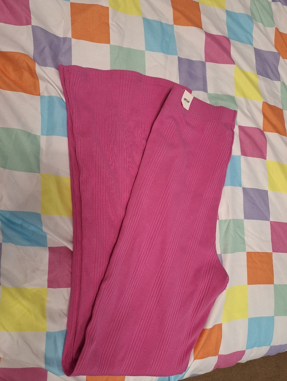 Aerie Ribbed Pink Leggings